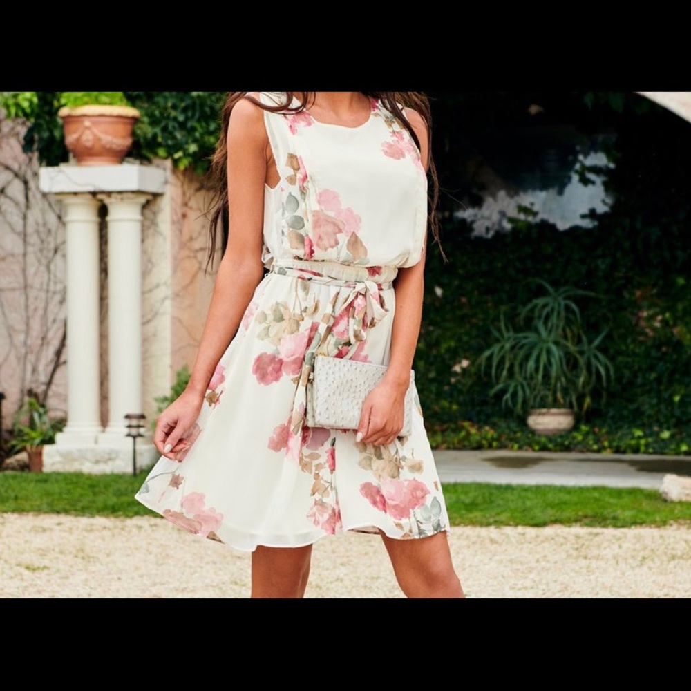 Pleated Floral Dress